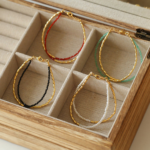 Mini Color Gemstones Beaded Bracelet - Zafari Studio Jewelry